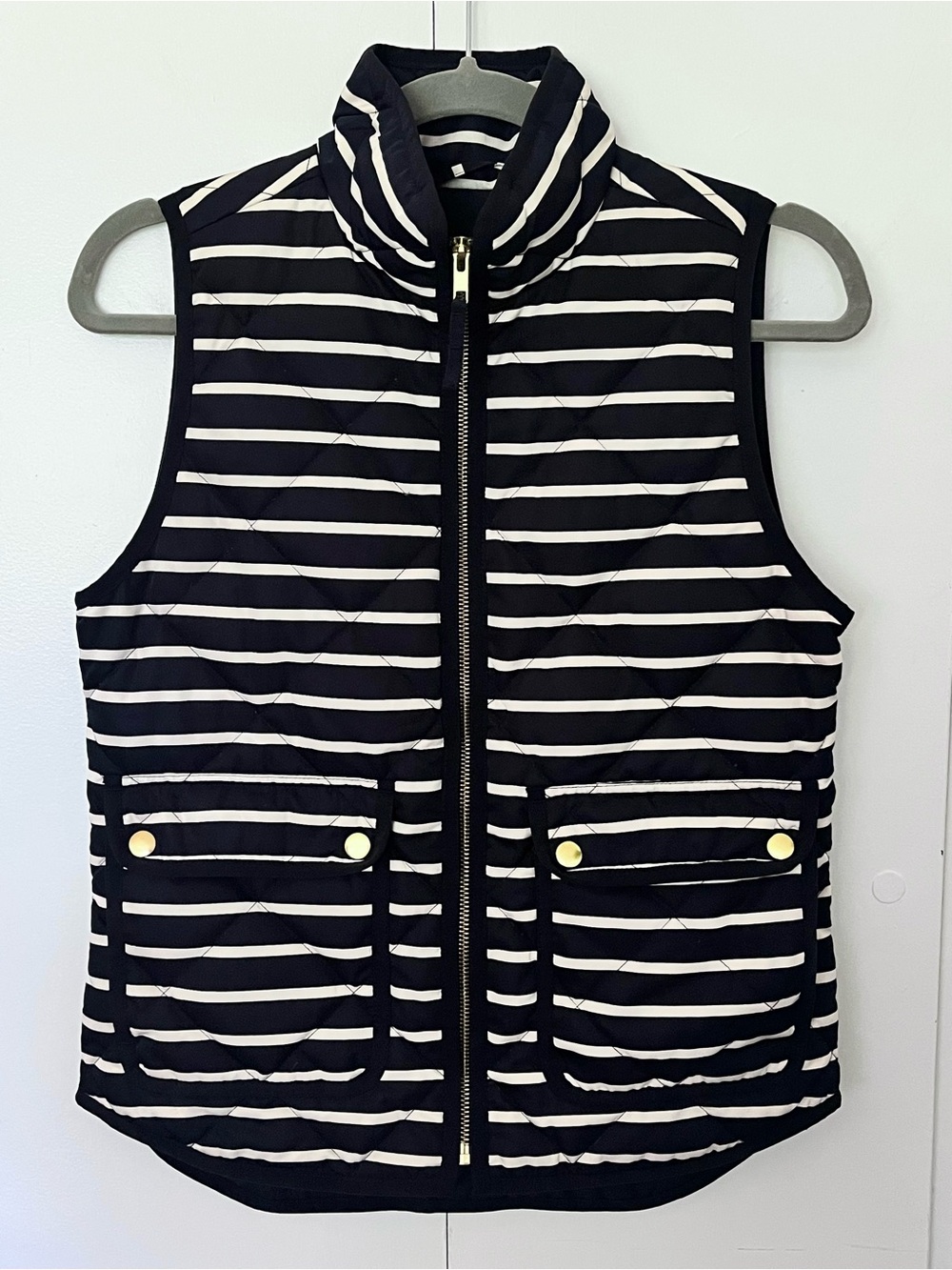 J.Crew Striped Puffer Vest Size XXS